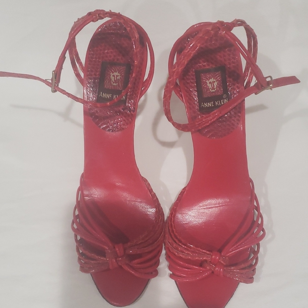 Anne Klein Red High Heel Strappy Shoes